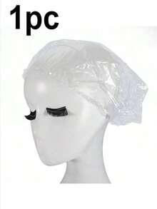 100个一次性浴帽，透明塑料发帽，浴帽，沐浴帽，浴室用品，价格实惠，防水弹性浴帽，适合头发护理/旅行/居家使用，返校必备。 - 白色 - 查看 17