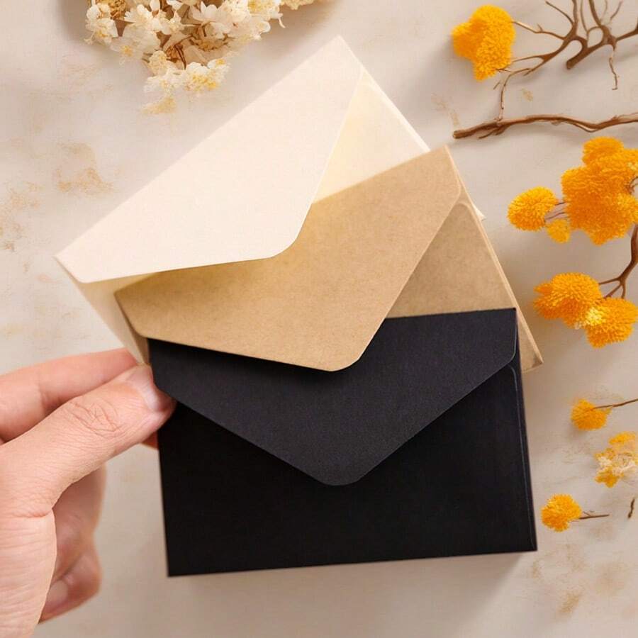 10pcs/Pack Retro High-End Genuine Leather Mini Membership Envelopes