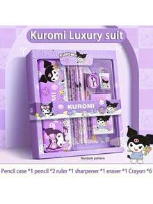 Sanrio Stationery Gift Set, Kuromi School Supplies, Back To School Campus Essentials - Pencils, Erasers, Sharpeners, My Melody, Hello Kitty. Ideal Birthday, Back To School, Halloween, Christmas, Thanksgiving Gifts For Students (Assorted Patterns And Colors Due To Production Batch Differences) - Multicolor - View 3
