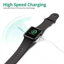 Cable cargador magnético para reloj, adaptador de carga inalámbrica portátil compatible con Apple Watch Series Ultra/8/7/6/SE/SE2/5/4/3/2/1, adecuado para oficina, dormitorio y oficina en casa - Blanco - Ver 2