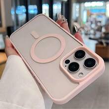 Hadaasi 1pc Pink Transparent Magnetic Protective Phone Case, Compatible With IPhone 17 Pro Max, 16, 15, 14, 13, 12, 11 Pro, Plus, Max, Mini, 16e, 7P, X, XR, XsMax, Shock-Proof