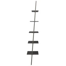 vidaXL Estantería inclinada de madera de ingeniería negra, acero de 5 niveles - Negro - Ver 4