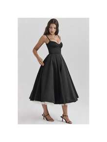 Vestidos Elegantes De Mujer Christmas Outfit Women Dresses For Women Christmas Dress Long Dresses For Women Winter Dresses For Women Black Dress Christmas Outfit Women Vacation Outfits Women - 黑色 - 查看 4