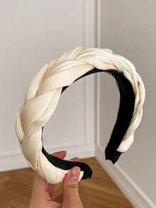 Large Wave Synthetic Wig With White Braided Headband - 22-Inch Removable Synthetic Hair, Easy To Wear, Long Wave Top For Everyday And Party Use (Natural Black, Brown) - Multicolor - View 7