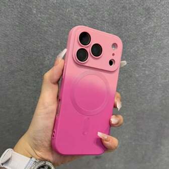 Capa Magnética Multicolorida Fosca de Silicone Gradiente da Moda Compatível com iPhone 17 PRO MAX 17 PRO 17 Air, 17 16 15 14 13 12 11 Pro Max Plus 16E, Presentes de Natal, Presentes de Inverno