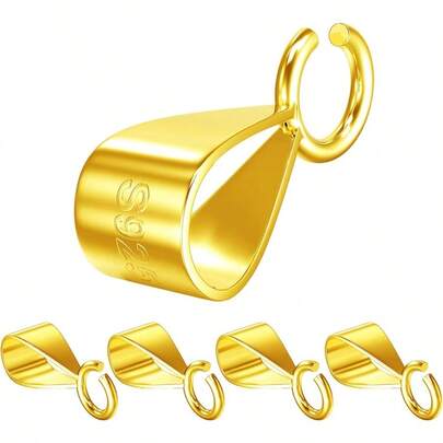 SLAW 925 Sterling Silver Bails For Jewelry Making With Open Loop Slider Necklace Pendant Clasp Charm Clasp Bracelet Clips For Women