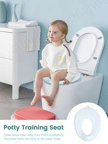 Baby Toddler Potty Training Seat For Boys And Girls, Fits Round & Oval Toilets, Non-Slip With Splash Guard, Child Kids Potty Seat Toilet Seat Attachment - Multicolor - View 3