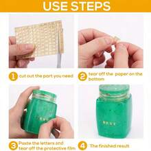 YITAPE Single-Sheet Resin Letter Stickers, Resin Scrapbook Supplies, Small Letter Stickers, Alloy Letter And Number Stickers, Self-Adhesive, Gold And Silver. - Multicolor - View 5