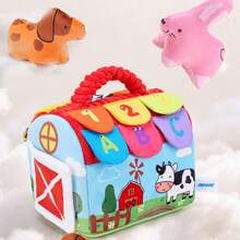 1件卡通农场婴儿过家家玩具，亲子互动抓握训练益智玩具，适合作为新生儿礼物 - 彩色 - 查看 5