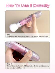 美甲粉刷、美甲粉蘸取及回收容器，带刷子，自助美甲粉蘸取，便携式美甲套装 - 彩色 - 查看 4