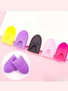 Silicone Finger Cots, Durable, Heat-Resistant, Anti-Friction, Anti-Slip, Multi-Functional Nail Removal Gloves, Suitable For Beauty And Kitchen Safety, Elastic Design, Tight Fit, Ideal Gift For Valentine's Day, Thanksgiving, New Year, Ramadan, Prevents Injury During Cross-Stitching - Multicolor - View 4