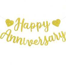 1set Happy Anniversary Flag Pulling, Valentine's Day Commemorative Wedding Anniversary Birthday Party Decorative Banner - Multicolor - View 8