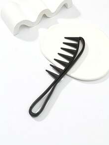 1 pièce Grand peigne texturé, peigne à dents larges pour boucler, outil de coiffure en forme de dent de requin, convient pour les cheveux bouclés, mouillés, ondulés, épais, perruques. Essentiel pour les salons. Brosse/peigne à cheveux unisexe, accessoires et produits de soins capillaires essentiels pour le salon et les voyages - Multicolore - Voir 5