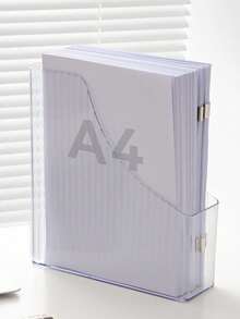 1/2/4 件装透明亚克力书架；书籍收纳盒，大容量办公文件收纳盒，A4 纸张桌面收纳盒，办公用品配件，桌面收纳架，学生返校用品，适用于家庭、书房、学校、办公室。杂志架