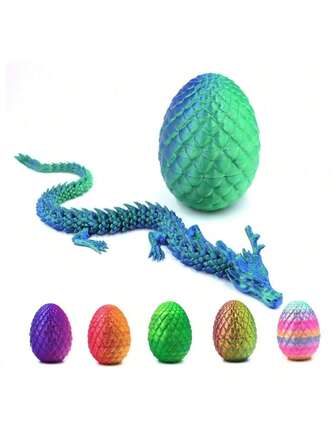 1pc 3D Printed Dragon Egg Set (Multi Joint Movable), Anime Inspired Desktop Decoration, Complex Rock Dragon Egg (Mythical Creature Gift), Suitable For: Desktop Ornaments, Shelf Displays, Theme Parties, D&D Games, Holiday Decorations, Easter, Halloween, Christmas, Desktop Accessories, Animated Characters, Fantasy Decorations, Collectible Toys, Home Office Decorations