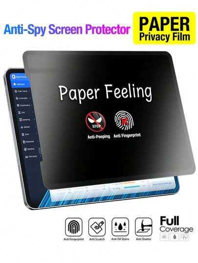 ZYONS Miếng dán màn hình chống nhìn trộm, cảm giác như giấy, dành cho iPad 11 inch (A16 2025) / 10.9 inch thế hệ thứ 10 (2022), màng PET mờ chống chói, thích hợp cho việc vẽ và ghi chú, kết cấu giấy siêu mỏng, chống bám vân tay, nhạy, phù hợp với iPad Air 11 inch M3 2025/M2 2024, iPad Air 4/5 và iPad Pro 11 inch.
