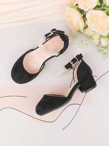 Wedding Party Evening Vacation Sweet Cute Flower Girl Girls' Shoes Suitable For Big Medium Small Girls Children Shoes Baby Shoes Classic Comfortable Versatile Little Shoes Girls Fashion Black Pearl Four Seasons Holiday Elegant High Heel Chunky Heel Shoes Formal Dress Performance Shoes Dance Mary Jane Princess Shoes Hollow Shoes - Black - View 6