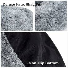 Oval Calming Donut Cuddler Dog Bed,Shag Faux Fur Cat Bed  Round Pillow Pet Bedfor Small Medium Dogs - Grey2021 - 查看 4
