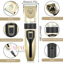 1 Pieza Cuchilla De Afeitar Recargable Para Mascotas, MáQuina De Afeitar EléCtrica Para Mascotas, Recortador Y Cortadora De Pelo Para Perros Y Gatos, MáQuina De Afeitar Recargable Para Mascotas, Kit De Aseo Para Perros Y Gatos Con 4 Peines GuíA, Recortadora De Bajo Calor Y Baja VibracióN Para Un Corte De UñAs, Pelaje Y Cabello Sin EstréS En Casa, Conjunto De Cortapelos EléCtricos Silenciosos Para Aseo De Cabello Para Perros, Gatos, Mascotas - Multicolor - Ver 2