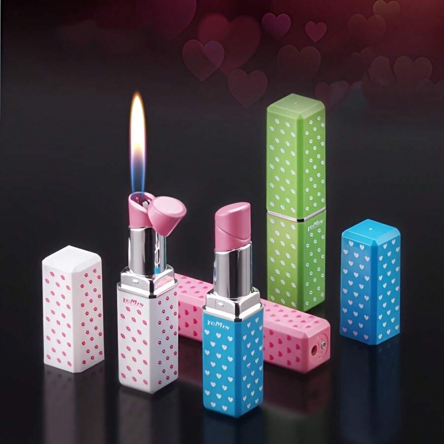ALipstick Design Novelty Lighter, Valentine's Day Holiday Gift For Girlfriends, Girls' Favorite, No Gas - White - View 1