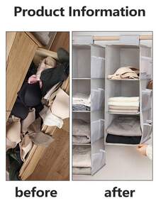 1/2pcs Multi-Functional Hanging Wardrobe Storage Bag, For Storing Clothes, Socks, Underwear, Layered Organization; Can Be Hung On Door - Dorm Essential. Washable, Suitable For Decoration, Holiday, Room, Home, Bedroom, Can Store Dresses, Pants, Shoes, Jeans, Boots, Skirts, Etc. - Multicolor - View 9