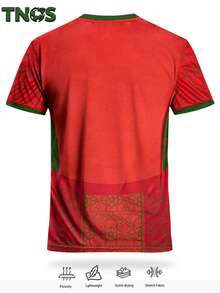 摩洛哥男士青少年足球球衣 & 户外运动健身跑步足球T恤 & 适合足球训练、比赛、足球爱好者、男士礼物