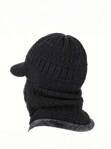 2pcs/Set Winter Knit Hat, Balaclava, Anti-Slip Touch Screen Gloves Set, Warm Ski Mask Cap, Unisex