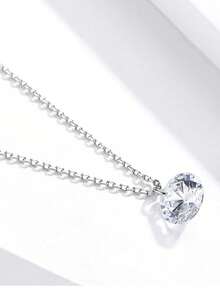 Kit Ponto de Luz Pedra Zirconia Colar Prata Pedrinha Delicado Versatil Minimalista Mulher Aço Inox - Colar - Visão 6