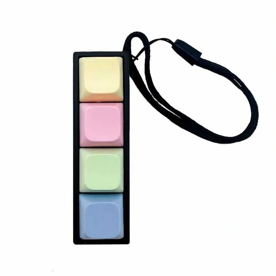 Fingertip Novelty Slow Rising Stress Relief Toy, Keypad Styled, With Soft Silicone Cat Paw Design Keychain, Pendant, Cellphone Charm & Decorative Accessory, Keyboard Keycap With Tapping Sound Fidget,Fidget Toys,Toys,Squishes,Weird Toys,Shock Gum,Fidget Toys>Abs,Cat Paw Squish,Cat Toys - 馬卡龍黑底 - 查看 1