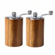 1件/2件/3件陶瓷芯手持胡椒研磨器，迷你圆形胡椒研磨器，多功能盐胡椒研磨器厨房工具 - 棕色 - 查看 17