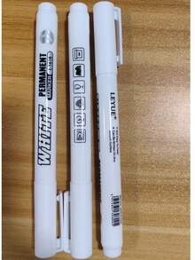 1毫米细尖防水永久性织物马克笔，白色，速干油性涂料马克笔，适用于纺织品、木材、轮胎的绘画和标记 - 白色 - 查看 15