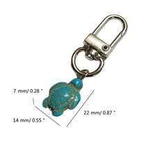 1/2pcs Blue Turtle Travel Keychain, Cute Sea Turtle Keyring Pendant, Gift, Turtle Bag Charm, Creative Birthday Gift For Friends, Good Luck Amulet - Blue - View 9