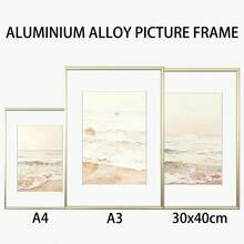 1/2个 11.8英寸 x 15.7英寸 金色铝合金相框，A3装饰相框，A4现代家居装饰艺术相框，简约时尚金色铝合金装饰相框 - 金色 - 查看 3