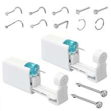 2PCS Disposable Nose Piercing Gun Built-In Nose Studs,10 PCS Nose Rings-Portable Nose Piercing Kit - 2 Second-generation Nose Piercers + 10 Decorative Nose Studs - View 20