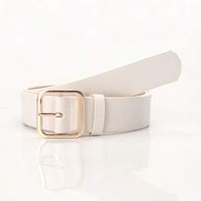 3pcs Square Buckle Vintage Elegant Women Waist Belt, Fashion Versatile Decorative Leather Belt - Multicolor - View 3