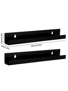 Black Vinyl Record Display Shelf, Wall Mounted Acrylic Storage Rack For Displaying Vinyl Records, Magazines, Photos, Books - Multicolor - View 10
