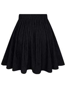 Chân váy nữ Keke Bloomly màu đen trơn, dáng bất đối xứng, chất liệu gân, đa năng, phù hợp đi làm, hẹn hò, đi nghỉ mát, dự tiệc, họp mặt, có thắt eo. - màu đen - Xem 7