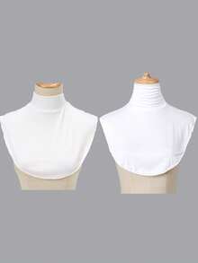 2条装女士保暖抓绒立领围巾，防风舒适，四季皆宜，是搭配连衣裙的理想之选。 - 純色 - 查看 24