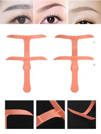 4件套塑料微针纹眉永久纹身眉形模板尺子定义永久化妆