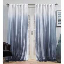 Exclusive Home Crescendo - Juego de 2 Cortinas Opacas con Forro para oscurecer la habitación, con pestaña Oculta, 52 x 108 Pulgadas, Color champaña(137.2An x 243.8Al cm (1 Paneles) Índigo) - Multicolor - Ver 1