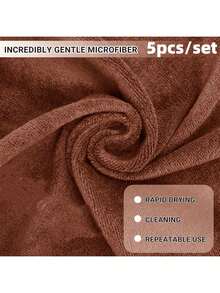 5/10 Packs Of Luxurious Soft Touch Quick-Dry Microfiber Face Cloths - Hypoallergenic, Preservative-Free, Reusable Makeup Remover Cloths For All Skin Types - Wine Red, Gentle And Effective Facial Washing Experience - Multicolor - View 34