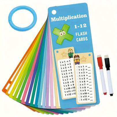 15+ Multiplication Learning Cards + 2 Markers (Red/Black), Writable Practice Cards, Reusable Flashcards, Student Learning Cards, Teacher Teaching Aids, And Christmas Gifts.