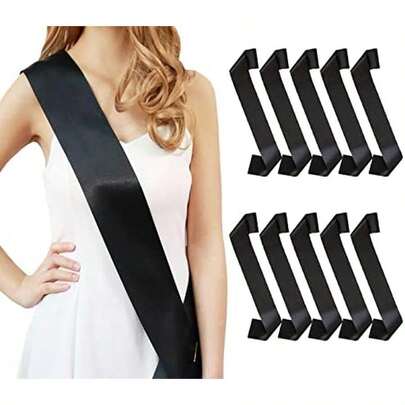 6pcs White Sashes Blank For Pageants,Senior 2025,Prom Queen Plain Satin Custom Personalized Sashes.