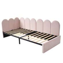 Upholstered Bed, Single Bed With Drawers, Storage Bed, Velvet Daybed, Daybed, Sofa Bed 90x200cm With Slatted Frame, Youth And Adult Children's Bed, Pink (Without Mattress) - Hot Pink - View 3