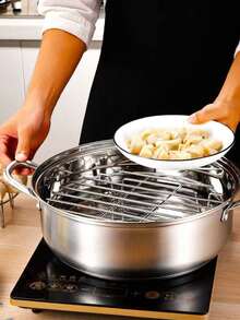 1pc Stainless Steel Steaming Rack, Universal Steamer Shelf For Rice Cooker, Heat Resistant Steamer Stand