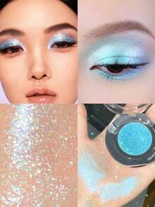 1 Color Pearl Eyeshadow Palette - Shimmery, Metallic Finish, Long-Lasting, Brightening, High-Shine Eyeshadow, Smooth Potato-Like Texture, Suitable For Women, Mothers, Wives, Sisters, Girls, Girlfriends - Shimmery Eyeshadow - 除 04月光星 - 查看 6