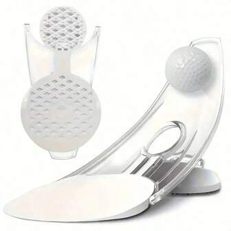 Portable Golf Putter Trainer With Auto Rebound & Alignment Ball Marker - Foldable Practice Aid, Transparent Rubber Design For Indoor/Outdoor Use, Perfect Gift For Men, Includes Inclined Practice Face & Adjustable Height - Christmas Gift