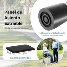 Andador Plegable con Ruedas, Andador Altura Ajustable, Andadera para Adulto Mayor con Manijas Antideslizantes Asiento Cómodo, Apoyabrazos de Doble capa, Soporta 150 kg - Con ruedas B - Ver 11
