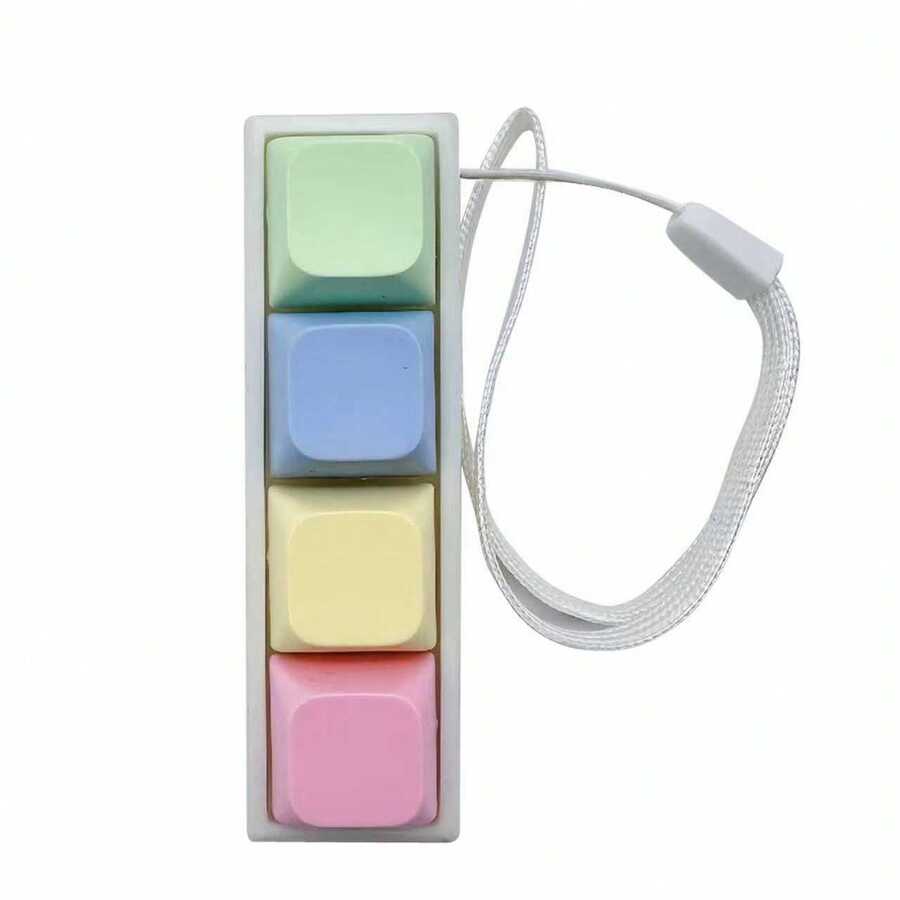 Fingertip Novelty Slow Rising Stress Relief Toy, Keypad Styled, With Soft Silicone Cat Paw Design Keychain, Pendant, Cellphone Charm & Decorative Accessory, Keyboard Keycap With Tapping Sound Fidget,Fidget Toys,Toys,Squishes,Weird Toys,Shock Gum,Fidget Toys>Abs,Cat Paw Squish,Cat Toys - 馬卡龍白底 - 查看 1