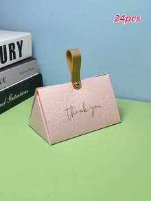 10/24pcs Floral Pattern Paper Triangular Gift Boxes With Bow-Tie Ribbon - Multipurpose Thank You Favor Boxes For Weddings, Birthdays, Anniversaries, Holidays - Chocolate, Jewelry, Candy Packaging - Multicolor - View 27